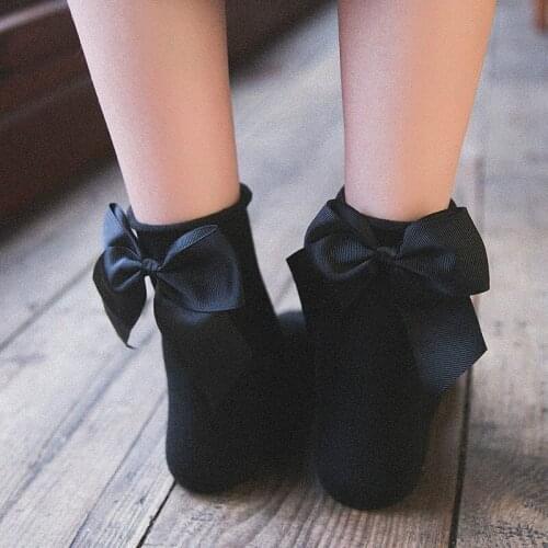 27 Colors.Chic Streetwear Womens Lovely Candy Color Bow Socks.Casual Female Contrast Color Short Socks.Cute Ladies Bow knot Sox