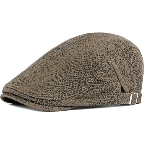 Snakeskin berets vintage cotton men visor casual retro flat cap spring summer women peaked cap unisex newsboy hat dropship