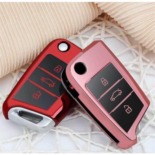 Hot Sale New Soft TPU Car Key Remote Case Cover For Volkswagen VW Golf 7 mk7 Seat Ibiza Leon FR 2 Altea Aztec For Skoda Octavia