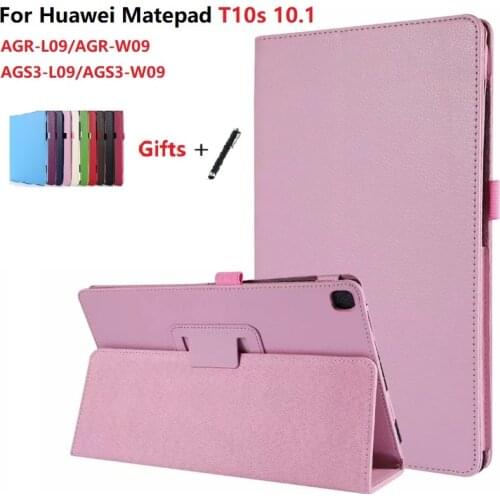 Case For Huawei Matepad T10S 10.1 inch Tablet Cover Flip Stand PU Leather For Matepad T10 9.7 inch Funda with Soft film+ Stylus