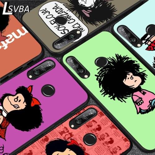Lovely Hot Mafalda For Huawei Y5 6 7 8 9 Y5P Y6S Y6P Y7P Y7A Y8P Y8S Y9A Y9S 2018 2019 2020 Pro Prime Black Soft Phone Case