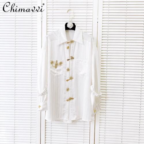 Женские рубашки в полоску Chimavvi China At AliExpress