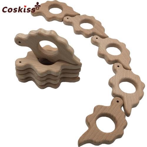 Wood Teether Stegosaurus Teether Toy Dinosaur Wooden Dino Teether Nursing Necklace Pendant Pacifier Clip Baby Boy Gym Pendant