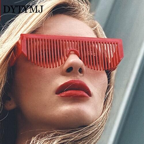 DYTYMJ Funny Punk Sunglasses Women 2020 Comb Brand Designer Eyeglasses Women Retro Vintage Luxury Glasses Shades For Women/Men