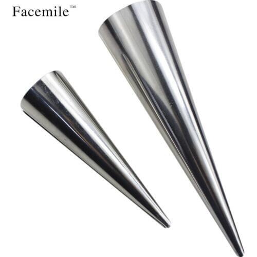 Facemile 2pcs/set Bakeware Cream Horn Pastry Roll Molds Stainless Steel Fondant Cake Decorating Baking Tools ZH027