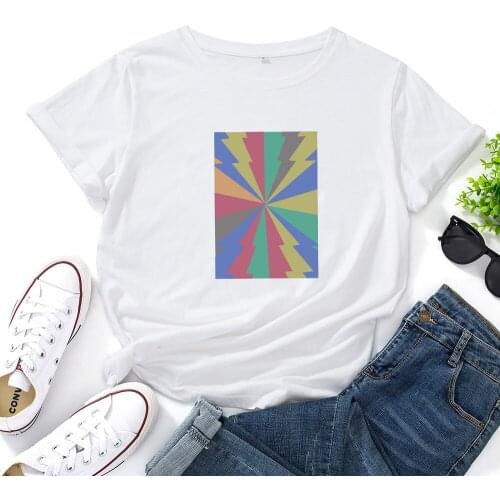 Pattern Print Woman T-shirt Personalize Fashion Aesthetic Clothes Cotton O-neck T Shirt Cotton Women Short Sleeve Camisas Mujer