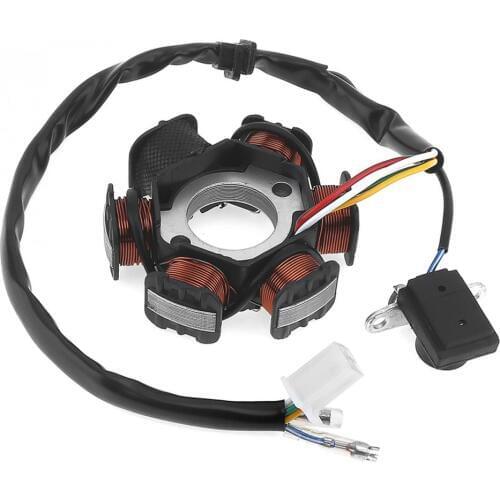 GY6-125 Scooter Generator 6 Coils Magneto Stator for 125cc and 150cc Chinese GY6 Engine ATVs/Go Karts/Mopeds
