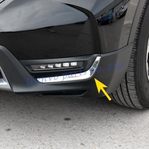 Glossy Stainless Steel Car Fog Light Strips Overlay For Honda CR-V 2017 2018 CRV 5th Generation Front Foglamp Trims Accessories