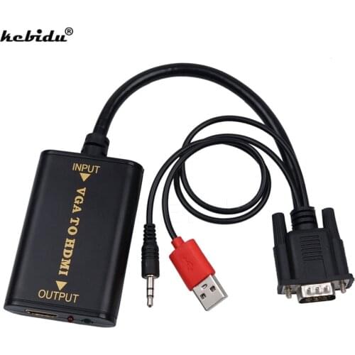 HD 1080P VGA to HDMI-compatible Converter Adapter VGA2HDMI-compatible Converter Audio AV Converter HDTV Video Cable For TV PC
