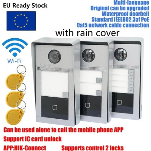 HIK 1-4 button DS-KV8113/8213/8413-WME1(B) IP Doorbell,WiFi Doorbell ,Door phone, Video Intercom,waterproof, support Card