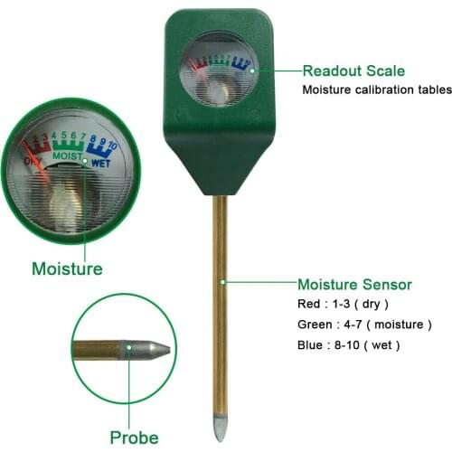 Soil Moisture Tester Humidimetre Meter Detector Garden Plant Flower Testing Tool Mini Garden Flower Plant Analyzer Hygrometer