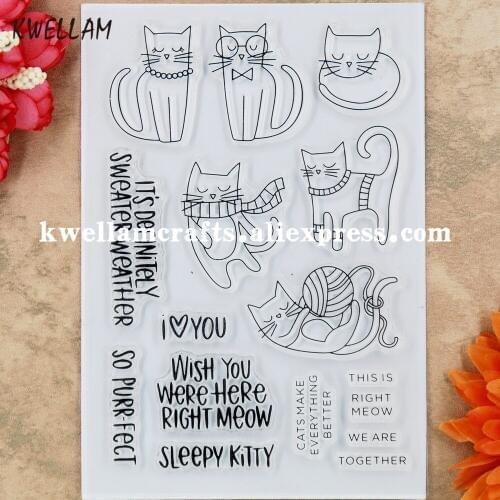 Cats Together Scrapbook photo cards rubber stamp clear stamp transparent stamp 11x16cm 9052207