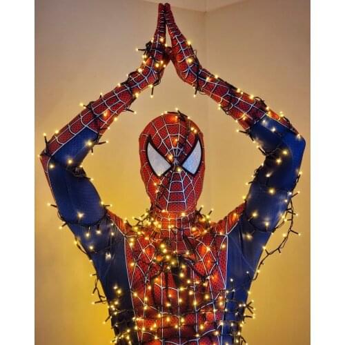 High quality cosplay halloween costumes for men adult superheros 3d Raimi costume Spandex bodysuit/jumpsuit with Separated Mask