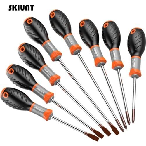 SKIUNT Magnetic Screwdriver Set 8/10Pcs Precision Slotted Phillips Screw Driver Bits Kit Electricians Household Repair Tools