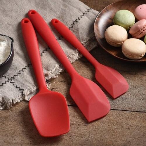 3Pcs Silicone Spatula Set Cooking Utensils Kitchen Spatula Mixing Spoon Turner Cake Scraper Mixer Baking Pastry Tools Bakeware