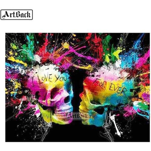 New arrival diy 5d diamond painting color skull 3D full square diamond embroidery mosaic art home decoration