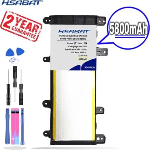 New Arrival [ HSABAT ] 5800mAh C21N1515 Battery for ASUS VivoBook X756 X756UA X756UJ X756UX X756UB X756UQ X756UV X756UW
