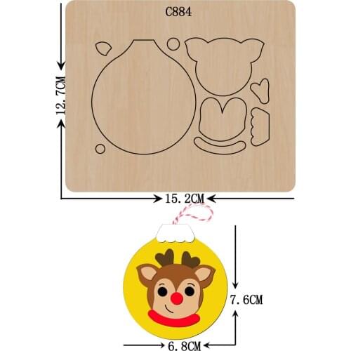New Christmas ornaments Wooden die Scrapbooking C-884 Cutting Dies Multiple sizes