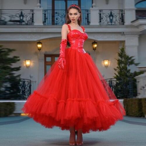 High End Puffy Tulle Ankle Length Women Dresses To Event Birthday Party Flounce A-line Female Outfit Fashion Women Gowns