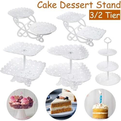2/3 Tiers Cake Stand Tableware Bakeware Tray Dessert Display Rack Cake Decorating Tools For Afternoon Tea Wedding Plates Party