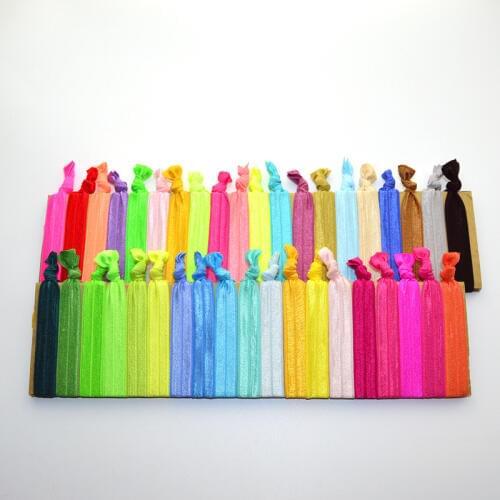 100Pcs Candy Color Ponytail Holders Elastic Hair Tie Bracelet Knot Hair Ribbon Elastic Hair Bands For Women Hair Accessories