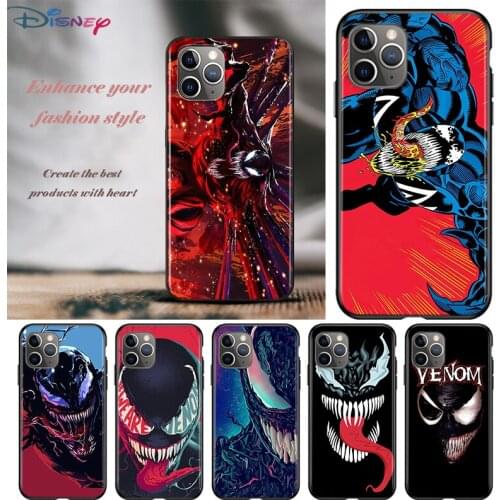Superhero Venom For Apple iPhone 12 11 Pro Max mini XS Max XR X 8 7 6 6S Plus 5S SE 2020 Soft Black Phone Case