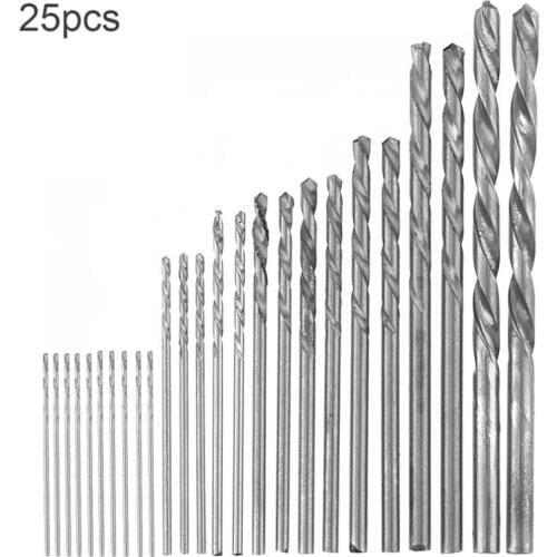 25 pcs /High Speed Metric HSS Twist Drill Bits Coated Set 0.5MM - 3.0MM Stainless Steel Small Cutting Resistance for Hole Punch