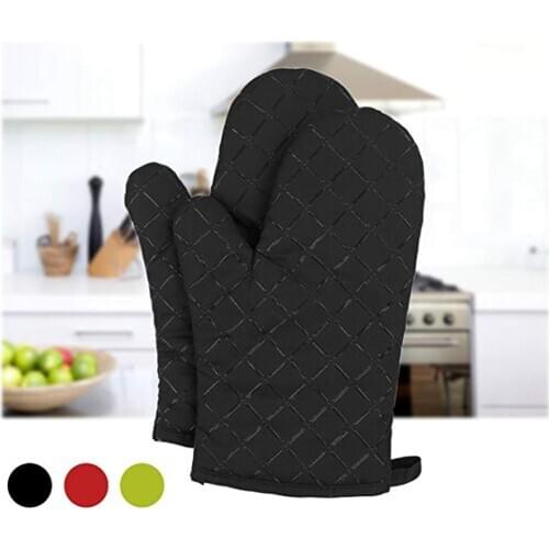 Heat Resistant Silicone Oven Gloves Non Slip Cotton Kitchen Gloves Mitts for Cooking Grilling 1 Single Pack