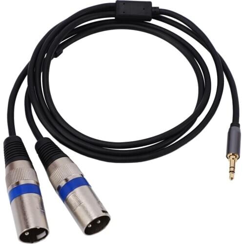 Top Multi-Function o Cable 3.5/6.35mm Male Jack to Double XLR Male Jack Cable XLR Extension Cable 6.35/3.5mm 3M