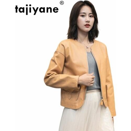 Tajiyane Spring Autumn Real Leather Jacket Women Sheepskin Coat Korean Casual Moto Short Female Coat Women Jackets F681 WPY340