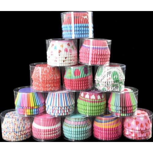 100pcs Rainbow Cup Cake Paper Cupcake Liner Muffin Box Cup Case Baking Mold Party Tray Kitchen Accessories Pastry Decorates Tool
