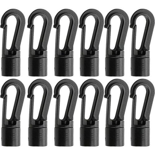 12Pcs 8mm Shock Cord Hook Boat Kayak Canoe Bungee Accessories Hanging Terminal End Plastic Lashing Hook DIY Elastic
