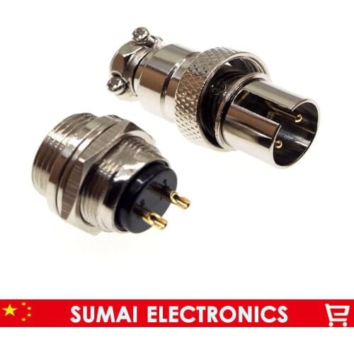 2 Pin 16mm male&female Wire Panel Connector,GX16 Plug for aviation,computer ect.reversed assembling type ,circular connector