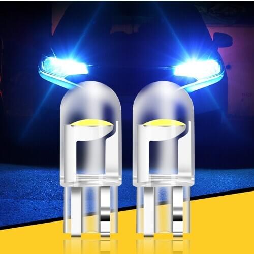2pcs W5W 194 T10 Glass Housing Cob LED Car bulb for lada niva kalina priora granta largus vaz samara 2110 GAZ Gazelle