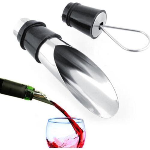 2 In 1 Wine Bottle Stopper Funnel Pourer Dumping Plug Wine Bottle Pourer New Stainless Steel Wine Bottle Stoppers