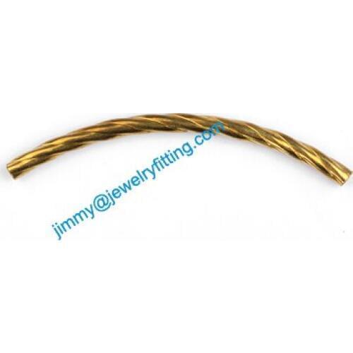 2013 New Jewelry findings Bent twist Tubing tube spacer tube beads for bracelet 2*38mm