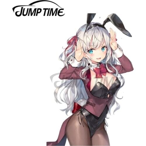 JumpTime 13 x 6.5cm Anime Girl Windows Motorcycle RV Car Stickers Anime Personality Deal Cartoon Graphics Vinyl Car Wrap