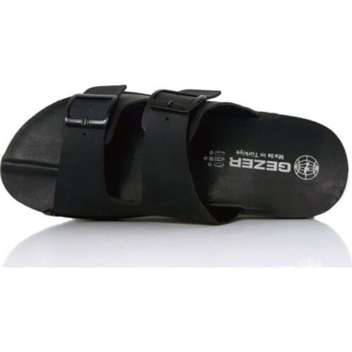 12972 buckle Black Male Slippers Home Slipper