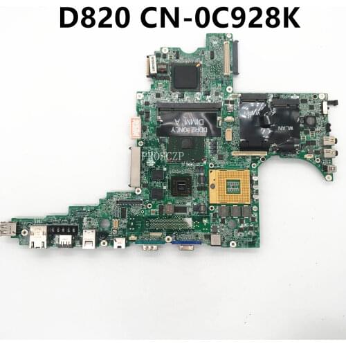 Free shipping For D820 Laptop motherboard CN-0C928K 0C928K C928K DDR2 100% working well