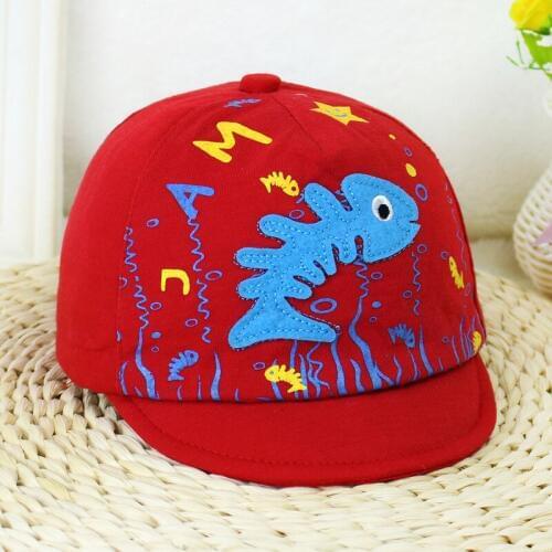 Cartoon Baby Newborn cute cotton baseball cap boy girl Unisex snapback hat fish embroidery kids hat for 0-2 years old