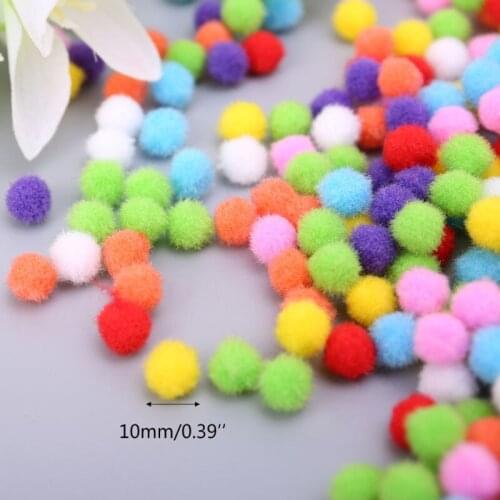 HUYU 1000Pcs Soft Round Fluffy Craft PomPoms Ball Mixed Color Pom Poms 10mm DIY Craft