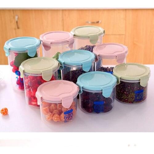 Buckle Food Storage Container Plastic Kitchen Refrigerator Noodle Box Multigrain Storage Tank Transparent Sealed CansStorage Box