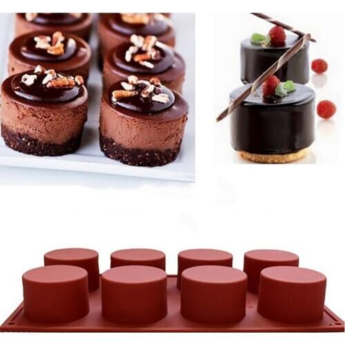 170B 8 Holes Round Silicone Cake Mold 3D Handmade Soap Mold Round Flexible Silicone Cookie Mould Candy Chocolate Mould Tool