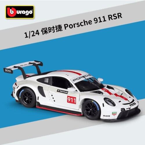 Bburago 1:24 911RSR GT Racing Simulatio Collector Edition Metal Diecast Model Car Kids Toys Gift