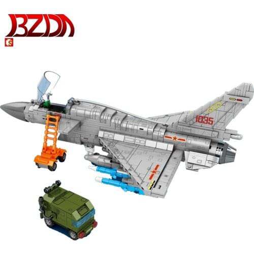 BZDA Plane Building Blocks J-10B Fighter Aircraft Compatible Military Bricks Series WW2 Airplane Model Kids Toys Christmas Gifts