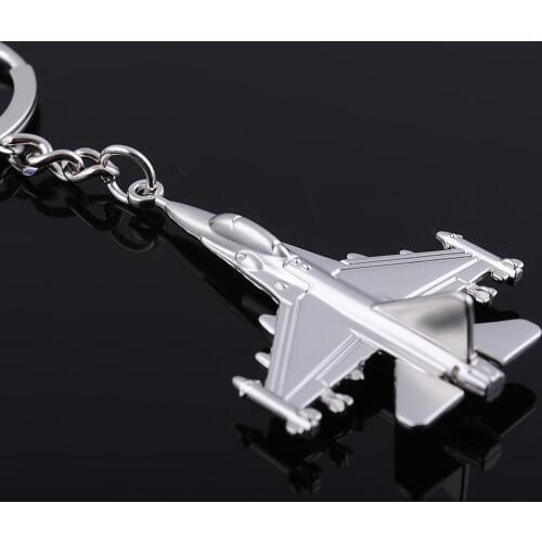 Fashion Exquisite High Quality Zinc Alloy Mini Model Simulation Fighter Key Chain Pendant Wholesale Graduation 2019 Gift
