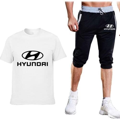 Fashion Summer Men T-Shirts modern Car Logo Print HipHop Casual Cotton Short Sleeve high quality T-shirt pants suit Men Clothing