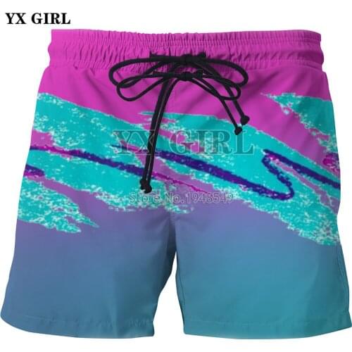 YX GIRL Drop shipping 2018 New Fashion summer Men Shorts 90s Coral And Purple Paper Cup 3D Print Mens womens casual shorts