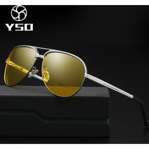 YSO Night Vision Glasses Men Aluminium Magnesium Frame Polarized Night Vision Goggles For Car Driving Fishing Anti Glare 8548