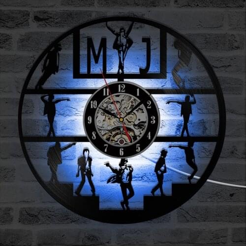 Musician Michael Jackson LED Vinyl Record Wall Clock Michael Jackson Art Wall Clock LED Light Music Decor Gift Ideas Home Decor